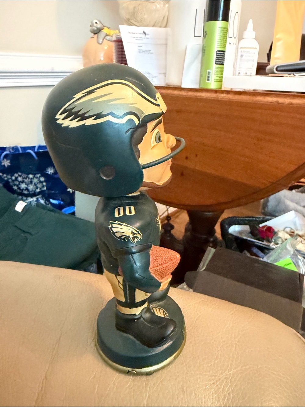 Philadelphia Eagles Vintage Bobblehead Figurine - Green & Gold